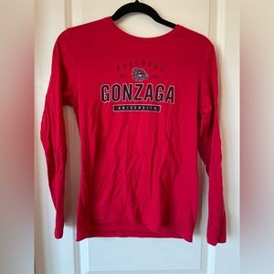 Red Gonzaga Bulldogs long sleeved t-shirt, size small.